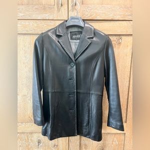 Adler Collection black leather jacket - size Medium